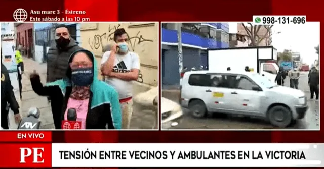 Federico Salazar: vecinos de la Victoria dicen en vivo que el periodista de América Noticias habla estupideces. Foto: Captura América TV.