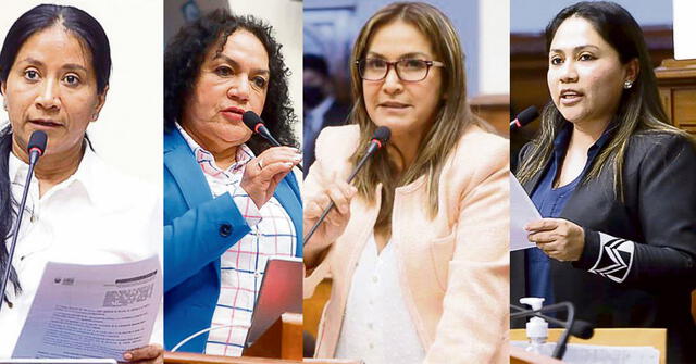 Entre las congresista que vienen siendo investigadas están: Rosío Torres (APP), María Acuña (APP), Magaly Ruiz (APP), Heydi Juárez (PP). Foto: difusión 