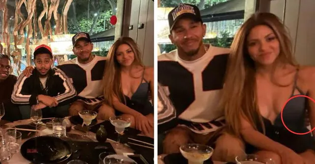  Shakira y Lewis Hamilton fueron fotografiados juntos cenando en un restaurante de Barcelona que desató rumores de un romance. Foto: Twitter   