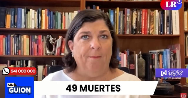 Rosa María Palacios indicó que no se puede matar a 49 personas y gozar de total impunidad. Foto: captura programa Sin Guion.    