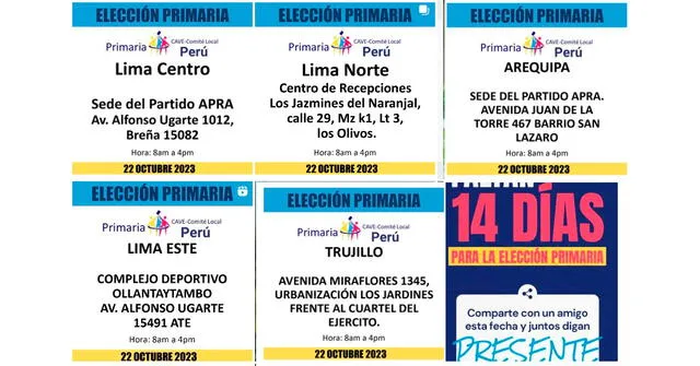 Locales de votación para venezolanos en Perú. Foto: Composición LR / Instagram Comité Local de Primares en Perú.   