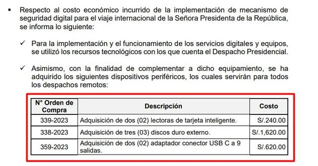  Equipos adquiridos para implementar la presidencia remota. Foto: información de la Oficina de Tecnología de la Información de la Presidencia de la República   