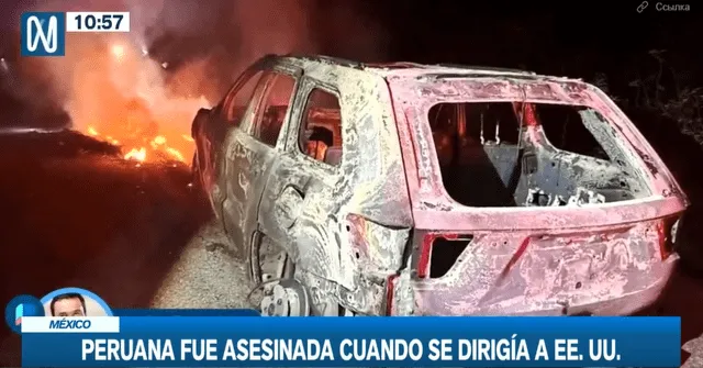 La camioneta que fue incendiada por la banda criminal en la frontera. Foto: Canal N   