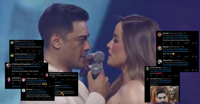 Estás son algunas de las reacciones de usuarios en redes sociales después de la interpretación de Carlos Rivera y Cynthia Rodríguez. Foto: X disneyplusla/ composición LR   