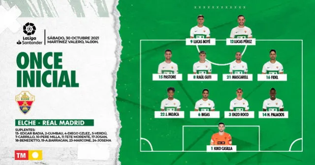 Formación inicial de los ilicitanos. Foto: Elche CF