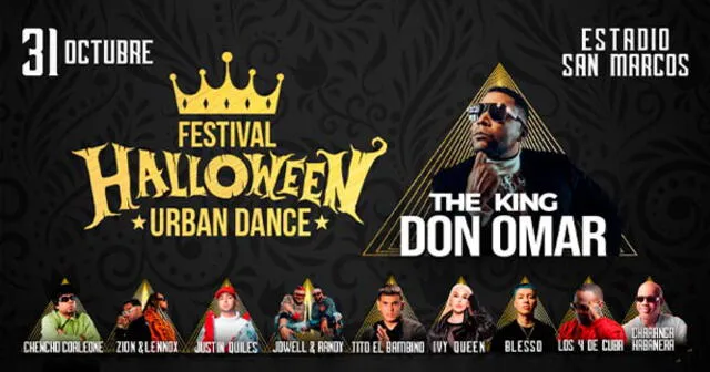 Festival Halloween Urban Dance: Don Omar y otros exponentes se presentan el 31 de octubre en el estadio San Marcos