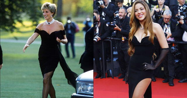 Shakira se inspiró en Lady Di y utilizó un 'vestido de la venganza', según usuarios en redes sociales. Foto: Twitter
