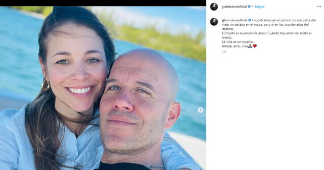 El romántico mensaje de Gian Marco a Juliana. Foto: captura/Instagram   
