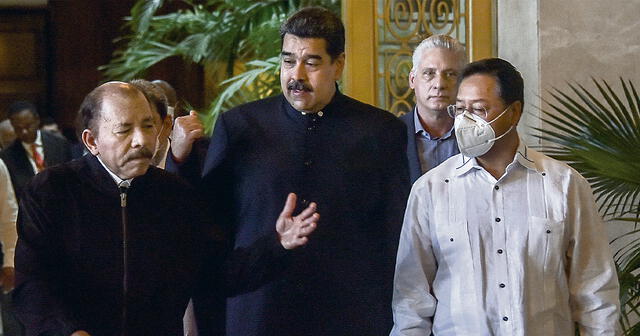 Curioso. Ortega y Maduro también en contra de la CIDH. Foto: AFP   