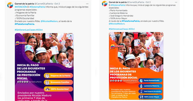 Bonos Protectores octubre 2023. Foto: Composición LR / Twitter.    