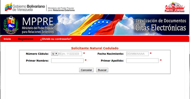  Interfaz de Ministerio del Poder Popular para Relaciones Exteriores. Foto: Composición LR.   