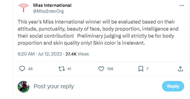 Condiciones para ganar el Miss International 2023. FOTO: Composición LR/Twitter Miss International.   