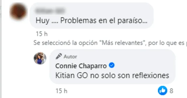 Connie Chaparro aclara dudas de fans. Foto: captura de Facebook/Connie Chaparro   
