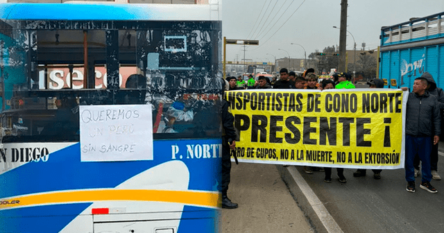  Conductores de Lima norte se movilizan en el tercer día de paro de transportistas.   