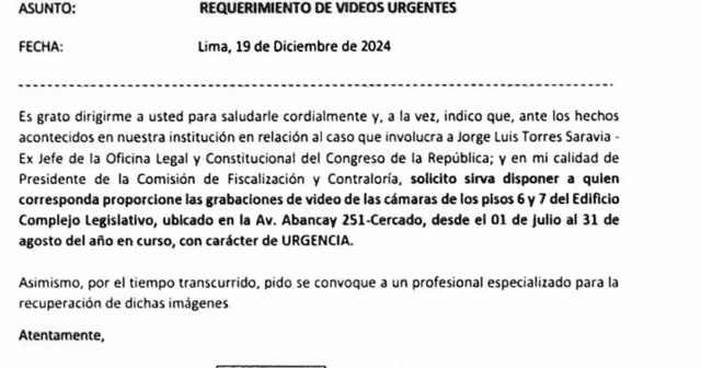 Carta enviada por Juan Burgos. Foto: captura de pantalla/Canal N   