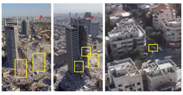 <em>En amarillo, algunas de las inconsistencias detectadas en los videos virales. Foto: captura de TikTok</em>   
