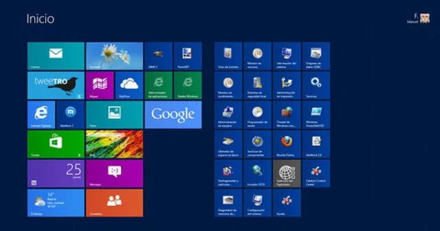  Así lucía la interfaz de Windows 8. Foto: Captura   