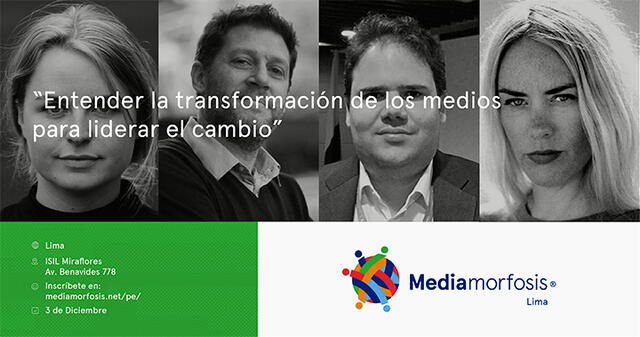 Expertos en comunicación transmedia se reunirán en Mediamorfosis Lima