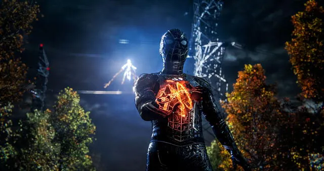 Una pequeña muestra del traje del simbionte en el UCM da pie a que el Spider-Man de Tom Holland se una a él. Foto: Sony Pictures.