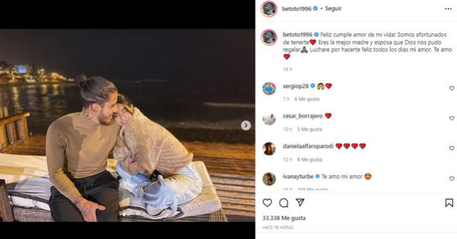 Beto da Silva y su romántico mensaje a Ivana Yturbe. Foto: Beto da Silva/Instagram