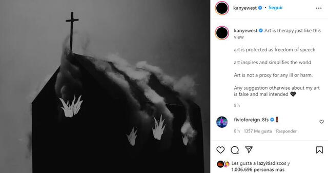 Kanye West trata de justificar la violencia en su canción "Eazy". Foto: Instagram Kanye West