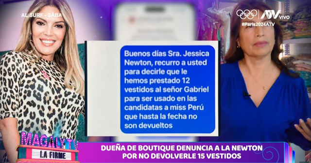 Diseñadora intentó comunicarse con Jessica Newton. Foto: ATV 