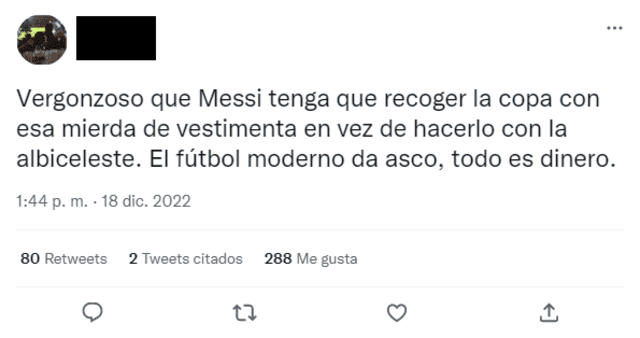 Argentina campeón, Messi vestimenta