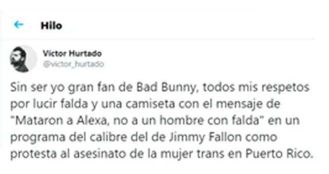 Twitter apoya a Bad Bunny. Foto: Twitter