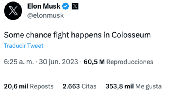 Elon Musk y Mark Zuckerberg pelearían en el Coliseo de Roma y sería un duelo al estilo gladiadores