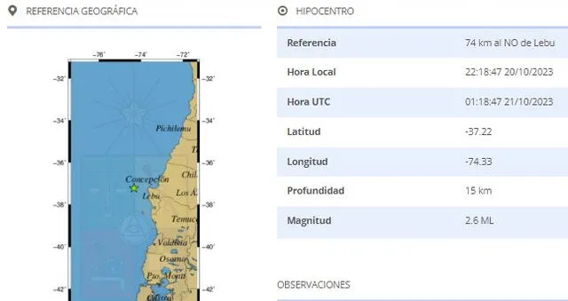 Sismo en Chile. Foto: CSN   