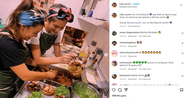 Ivalú Acurio demuestra su destreza en la cocina. Foto: Instagram/Ivalú Acurio   