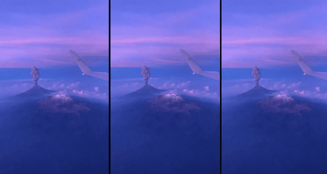 La erupción del volcán Popocatépetl vista desde un avión [VIDEO]
