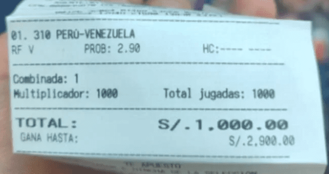 Apuesta de joven peruano a favor de Venezuela. Foto: Facebook   