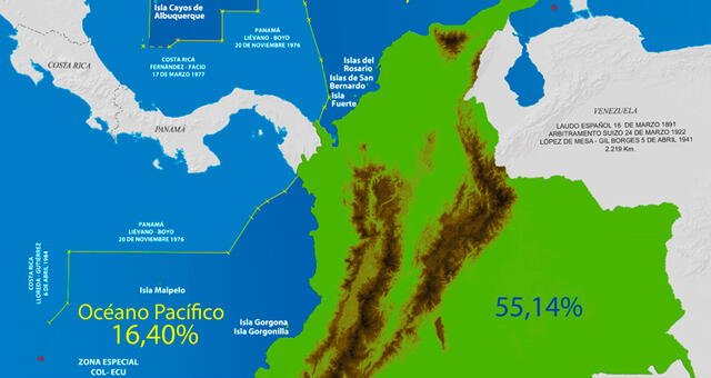  Mapa de Colombia, según Comisión Colombiana del Océano (CCO). Foto: Agenda del mar<br>    