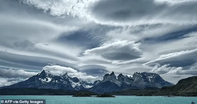 La majestuosa vista del Macizo del Paine en el Parque Nacional Torres del Paine, ubicado en la Región de Magallanes de Chile. Foto: AFP   