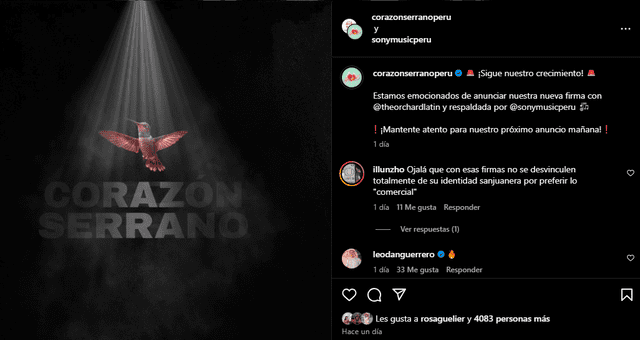 Corazón Serrano y su nueva alianza estratégica. Foto: Instagram/Corazón Serrano   