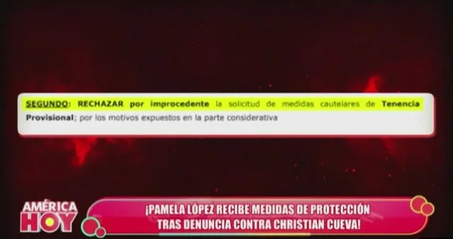  Rechazan pedido de Pamela López. Foto: Captura América TV   