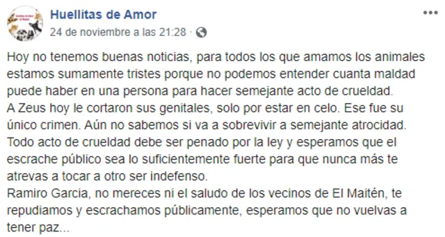 Hombre cortó los genitales a un perro luego que este ‘pisara’ a otro can [FOTOS]