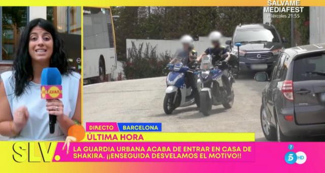 Una periodista del canal español Telecinco reportó lo sucedido en la casa de Shakira y Piqué. Foto: Telecinco.