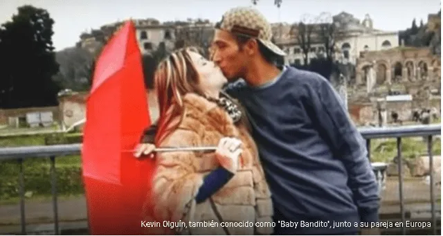 Kevin Olguín y su pareja, quien se encontraba embarazada, en Italia. Foto: La Tercera.   