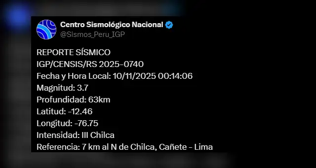 Sismo en Lima. Foto: IGP   