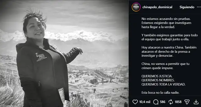 Companeros de 'La China Polo' piden justicia para la polémica periodista. Companeros de 'La China Polo' piden justicia para la polémica periodista.