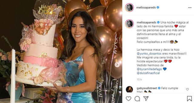 Melissa Paredes agradece tener a su familia en su cumpleaños. Foto: captura/Instagram