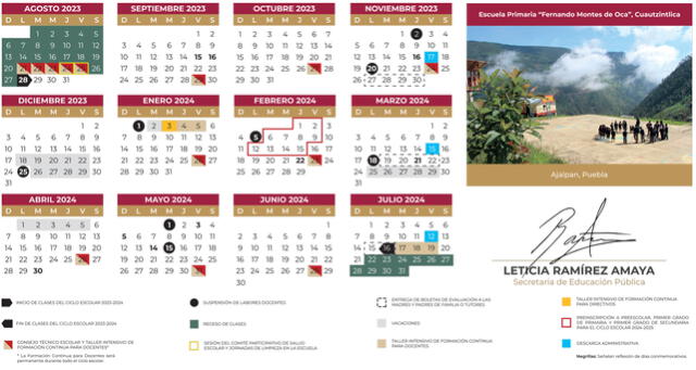  Calendario escolar 2023-24 de México. Foto: Gobierno de MX 