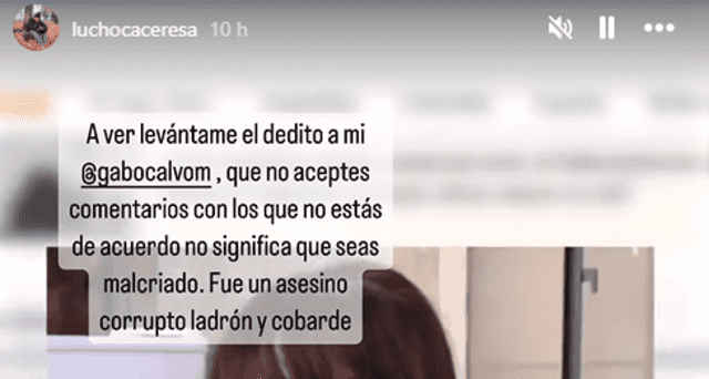  Lucho Cáceres le contesta a Gabriel Calvo por los comentarios que soltó en su programa de Youtube. Foto: Instagram    