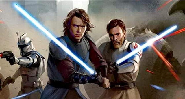 Ewan McGregor y Hayden Christensen revivieron la época de "La guerra de los clones". Foto: Twitter.