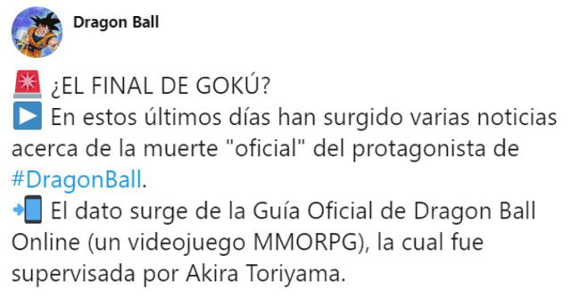 ¿Qué tan cierto es la información sobre la verdadera muerte de Goku? - Fuente: Difusión