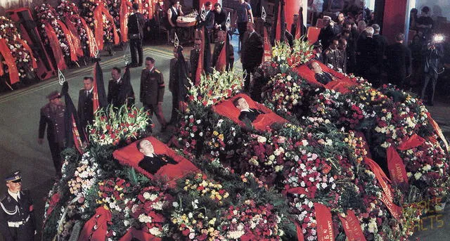 Funeral de los tres cosmonautas rusos