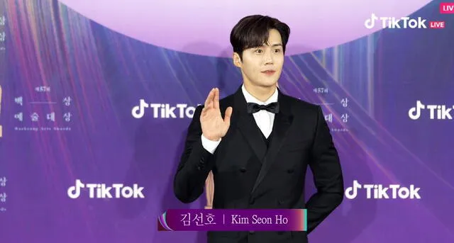 Kim Seon Ho es virtual ganador como actor más popular y nominado a Mejor actor de reparto de TV. Foto: TikTok Live