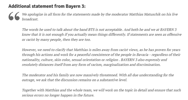 Declaraciones de la radio alemana Bayern 3. Foto: vía Anso Korea